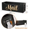 Mail Organizer Mail Holder Countertop, Rustic Wooden Mail Basket Mail