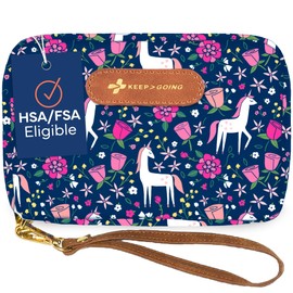 KeepGoing Travel First Aid Kit for Kids – 130 Pc. Small First Aid Kit for Car, Home, Purse, Diaper Bag & Backpack with Latex-Free Bandages - Mini First Aid Kit Travel Size TSA-Approved