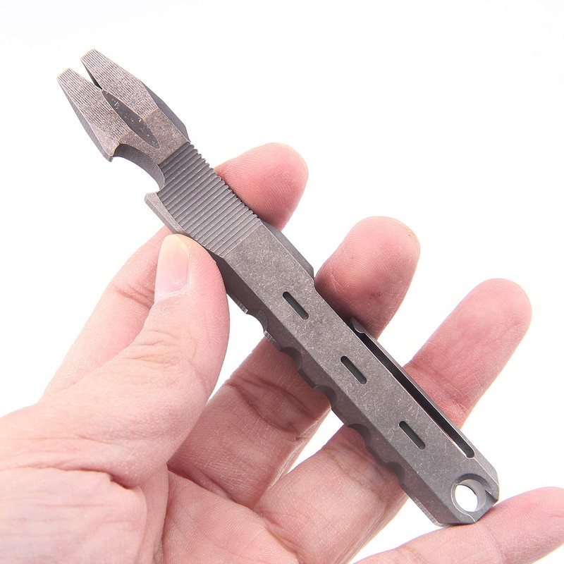 Hamans Titanium EDC Pry Bar with Nail Puller Bottle Opener