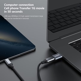 ANDAPA Adaptador USB c a USB(2 Unidades), Convertidor USB a Tipo c,Compatible con computadoras portátiles, Cargadores y más Dispositivos con Puertos USB estándar