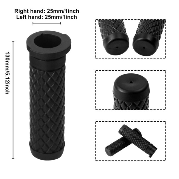 Unbranded Hand Grips Cable Throttle 1" Handle bar For Harley