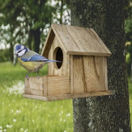 pleasure DIY Outdoor Wooden Bird Feeding Build House Window Feeder Birdhouse Protector