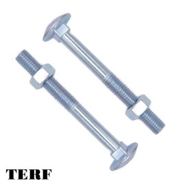 TERF® M5 X 60mm Cup Square Carriage Bolt and Nut M5 (5mm) X 60mm Coach Bolts with Hexagon Nuts - Pack of 20