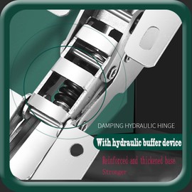 Soft Close Damping Frameless Cabinet Hidden Hinges: Mute Hydraulic System, Easy to Install - Buffered Mute 4 Pack for Bedroom Wardrobe Doors