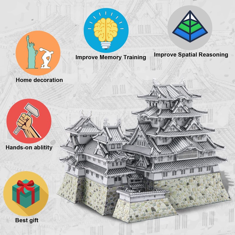 Piececool 3D Metal Puzzles for Adults, Himeji Castle - Japanese