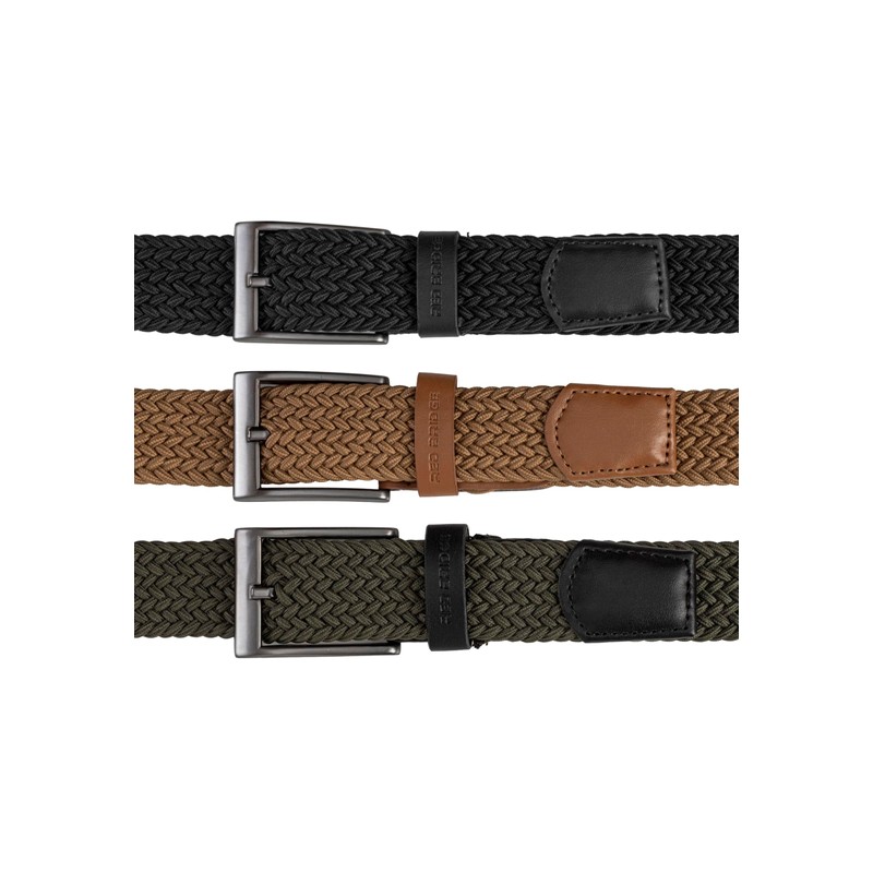 Redbridge Elastic Braided Belt Set of 3 with Metal Clasp