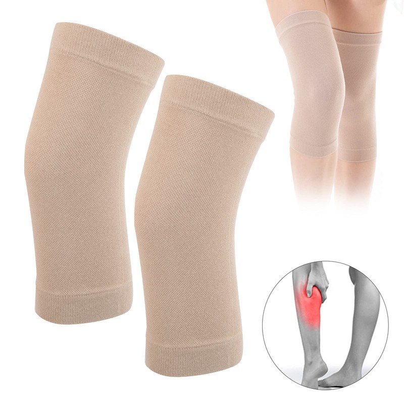 Alomejor Compression Knee Brace 2 Pack Breathable Ultra Thin Cotton