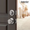 Probrico Brushed Nickel Door Knob and Single Cylinder Deadbolt, Front