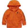Carhartt Boys' Long-Sleeve Half-Zip Hooded Sweatshirt, Exotic Orange, 24 Months