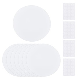 SUPERFINDINGS 8Pcs Wall Hole Cover Sheets with 60Pcs Plastic Stickers 30cm Plastic Ceiling Cover Plate Dustproof Covers Plate Flat Round Frosted Blank Plates for Wall Plasterboard Hole Covering