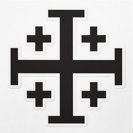 Decal Stickers of Jerusalem Cross Premium Indoor (No Waterproof) Vinyl Decal Stickers for Laptop Phone Accessory Helmet Car Window Mug Tuber Cup Door Wall Decoration ANDVER302118bBL