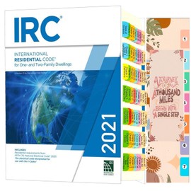 Generic Index Tabs for International Residential Code 2021, 72 PCS Color-Coded Laminated Waterproof IRC Tabs, with Page Markers and Alignment Guide & Bookmark (Book not Included)