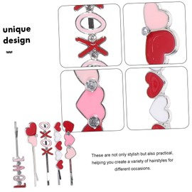 WOONEKY 5pcs Cute Valentine Hair for Women Heart-shaped Bobby Stylish Hair Accessories for Teen Girls Clips for Holiday Parties and Special Occasions