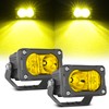 LTEODCHEW 3 Inch LED Pod Lights Yellow 2PCS Off Road