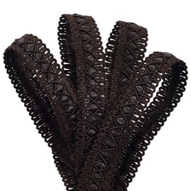 PH PandaHall 18m Faux Leather Braid Trims, 19mm Wide Flat Braided Upholstery Strap Trim Leather Edge Sewing Ribbon Gimp Braid Trim for Home Decor Garment DIY Sewing Craft, Coconut Brown