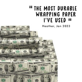CENTRAL 23 Funny Paper - 6 Sheets Birthday Gift Wrap & Tags - Dollar Bills Money Wrap For MenWomenAdult - Funny Christmas Wrap Adult - Includes Stickers