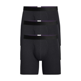 MeUndies – Men’s Boxer Briefs with Fly – 6” Inseam with Breathable and Comfortable Tencel Micro Modal Fabric – 3 Pack Black