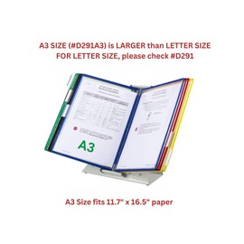 Tarifold DJOIS Desktop Reference & Display System - Durable Steel Wire Frames - A3 Size (11.7" x 16.5") - 10 Double-Sided Pockets - 20 Sheet Capacity - Expandable-Made in France-Assorted Colors