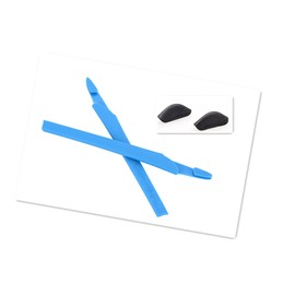 NicelyFit Set of Replacement Temple Arm Socks and Nose Pads for Oakley Crosslink Glass Frames OX8118 OX8027 OX8029 OX8030 OX8031 OX8033 OX3149 OX3128 OX3150 (Blue)