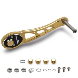 HEIGHTEN 3.1/3.5 inches (80/90 mm) Bait Reel Handle (No Knobs) Shimano Daiwa (DAIWA) Abu Bait Reel Universal Ach Series (Gold) (792)