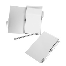 Operitacx Metal Card Box Notebook Small Notepad with Pen Small Pocket Notebook with Pen Pocket Notepad with Pen Small Notebook Pens Small Pen Notebook and Pen Mini Book Silver Aluminum Alloy