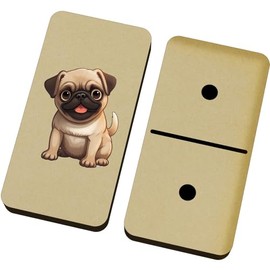 Azeeda 'Pug ' Domino Set & Box (DM00039360)