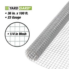 YardGard Hardware Cloth 1/4 Inch Mesh 36 Inch X 100 Foot 23 Gauge Galvanized Steel Wire Fence Ideal for Garden Fence, Cage Fence, Chicken Wire Fencing, Rabbit Fencing, Arts and Crafts, and Yard Fence
