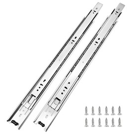 6 Pairs of 14 Inch Hardware 3-Section Full Extension Ball Bearing Side Mount Drawer Slides,100 LB Capacity Drawer Slide