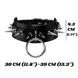 JJDreams Punk Choker Collar Women's Gothic Choker Spikes Wide Choker Ring Choker Emo Choker Black, Faux Leather