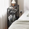 IRCPEN Narrow Side Table with Charging Station, Slim End Table