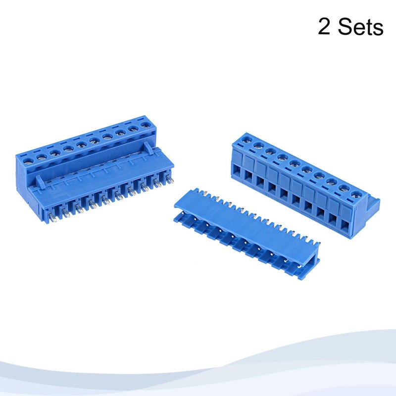 sourcing map 2 Sets PCB Mount 5.08mm Pitch 10 Pin