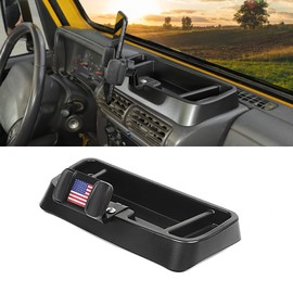 Hoolcar - Soporte para teléfono celular, consola central, bandeja para salpicadero, organizador de caja de almacenamiento para Jeep Wrangler TJ de 1997-2006, bandera americana