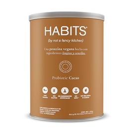 HABITS BY NFK  Proteína Vegana en Polvo 1.22 kg  Sabor Cacao  22.3 g de Proteína Vegetal Por Porción  KETO Friendly  Libre de Gluten  Sin Azúcares... 