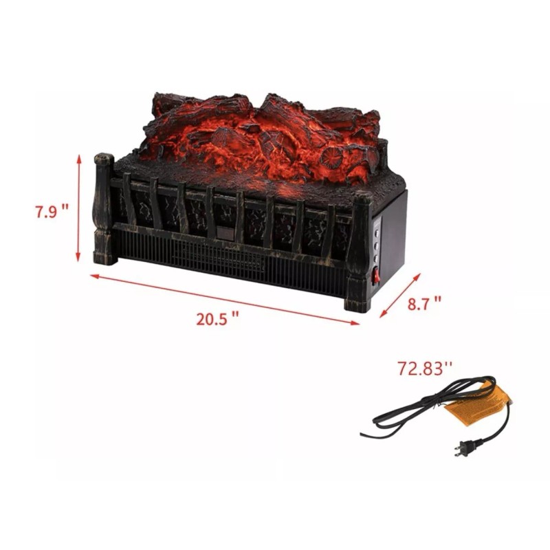 Unbranded 1500W 120V Electric Fireplace Log Insert Heater With Remote
