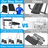 Aliseniors Step Stool with Handle, 400 lbs Adjustable 2 Steps