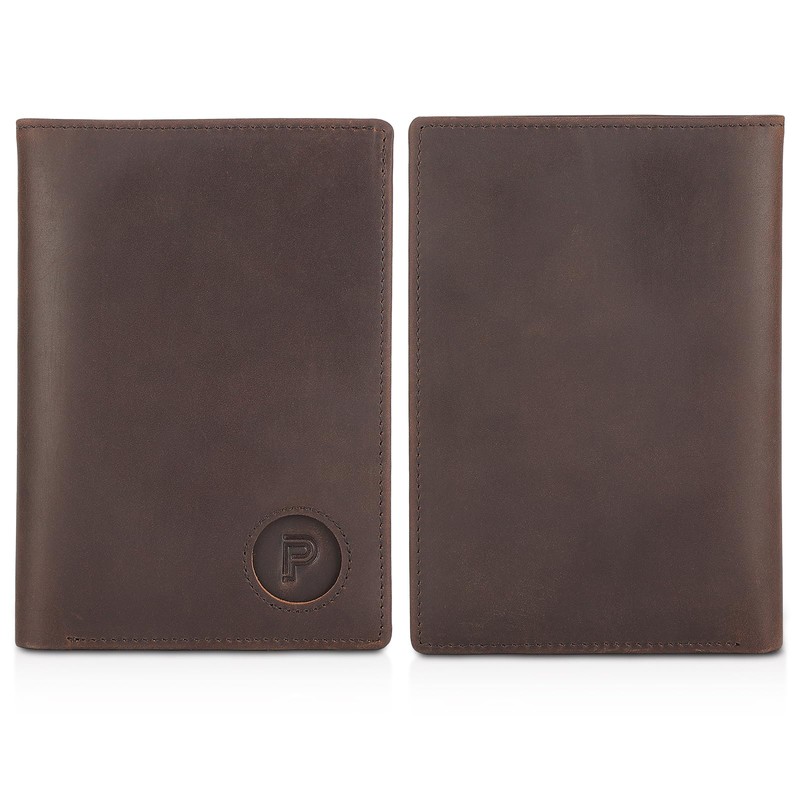 Polare Functional RFID Blocking Leather Passport Holder Travel Bifold Wallet