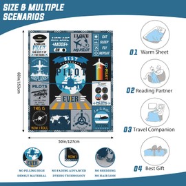 Pilot Gifts Blankets, Aviation Gifts, Birthday Gifts for Pilots, Pilot Gifts for Men/Women, Pilot Gifts Aviation, Aviation Gifts for Pilots, Airplane Gifts Throws 50"X60" (Pilot Blanket, 50"X60")