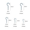 WEAXIO Pack of 100 Screw Hooks, 5 Sizes, Galvanised Metal