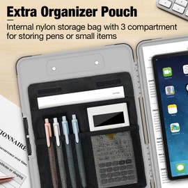 Sooez Toughest Clipboard with Storage, Internal Pen Pouch Included, Letter/ A4 Size, Shockproof Heavy Duty Plastic Clip Boards 8.5x11”, High Capacity Clipboards Box Case for Contractor Trucker Driver