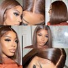 FATIAO #4 Brown Bob Lace Front Wigs Human Hair Straight
