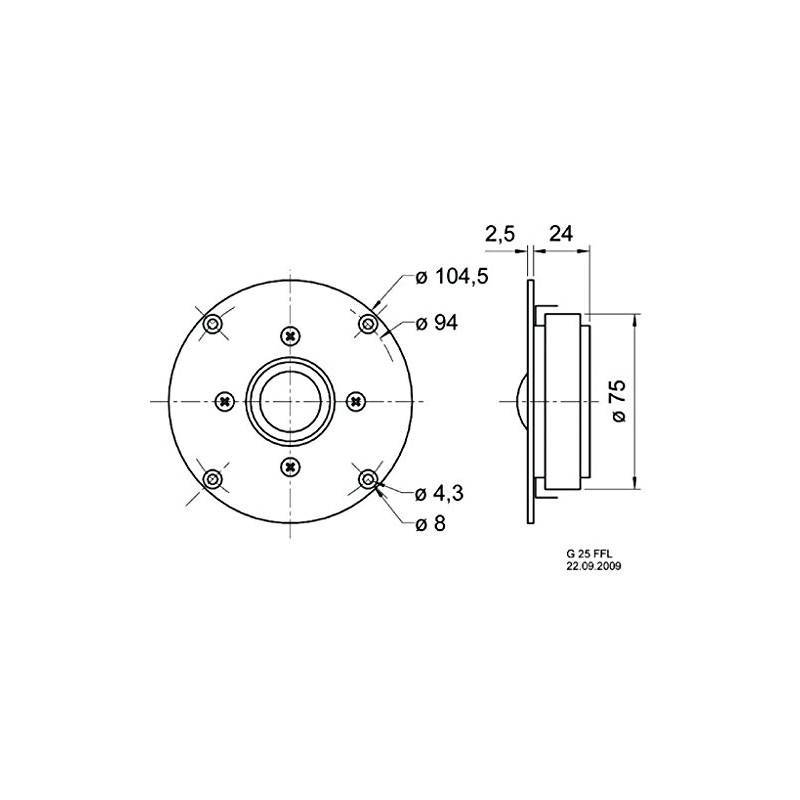 Visaton G 25 FFL Dome Tweeters Speaker8 ω