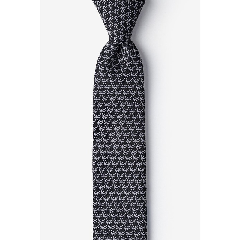 Wild Ties Pi Black Microfiber Skinny Tie