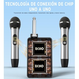 Wireless Microphone with 1:1 Chip Connection, 40 Hours Runtime, 200 Feet Reception Distance, Semi-Metallic Tubes, Wireless Microphone Video Recording, Singing, Speech, Home Party (Grey)