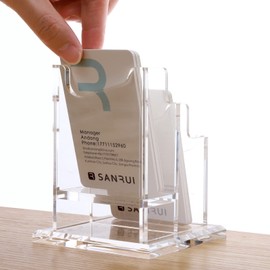 SANRUI Acrylic Business Card Stand Business Card Holder Organizer Vertical