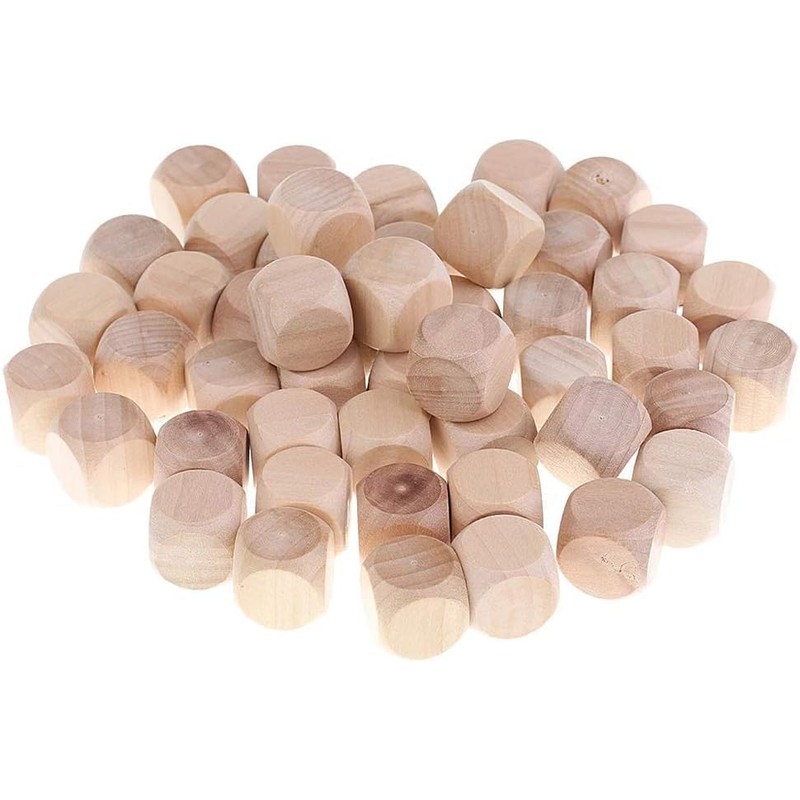 10 Pcs Wooden Dice, 6 Sided Blank Dice Round Corner