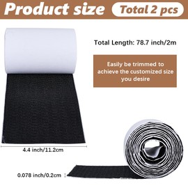 GORGECRAFT 4.4 inch x 13 Feet Couch Cushion Non Slip Pads Self Adhesive Hook and Loop Sheet Tape Couch Cushion Rug Grip Pad Strips Grippers Keep Sofa Cushions from Sliding Fastener Black for Patio Rug