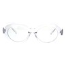 SA106 Womens Oval Round Plastic Retro Vintage 20s Mod Eye Glasses Clear