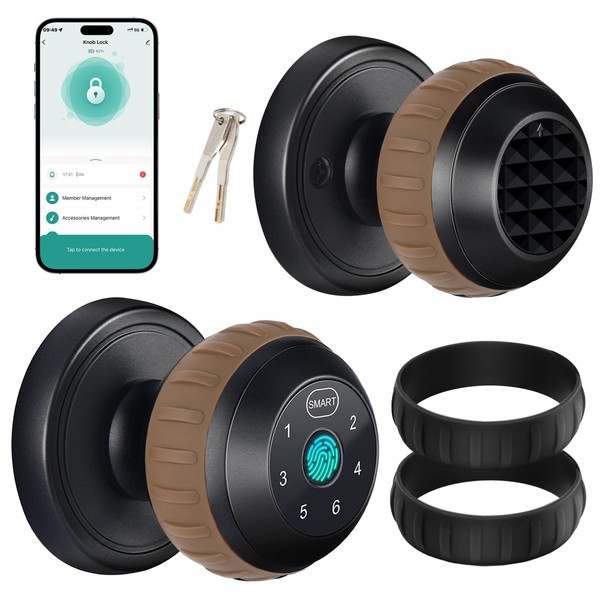 Smart Fingerprint Door Knob, Keyless Entry Door Lock with Keypad