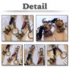 White Fang AZ224 Keychain, Keyring, Cat, Maneki Neko, Leather, Retro