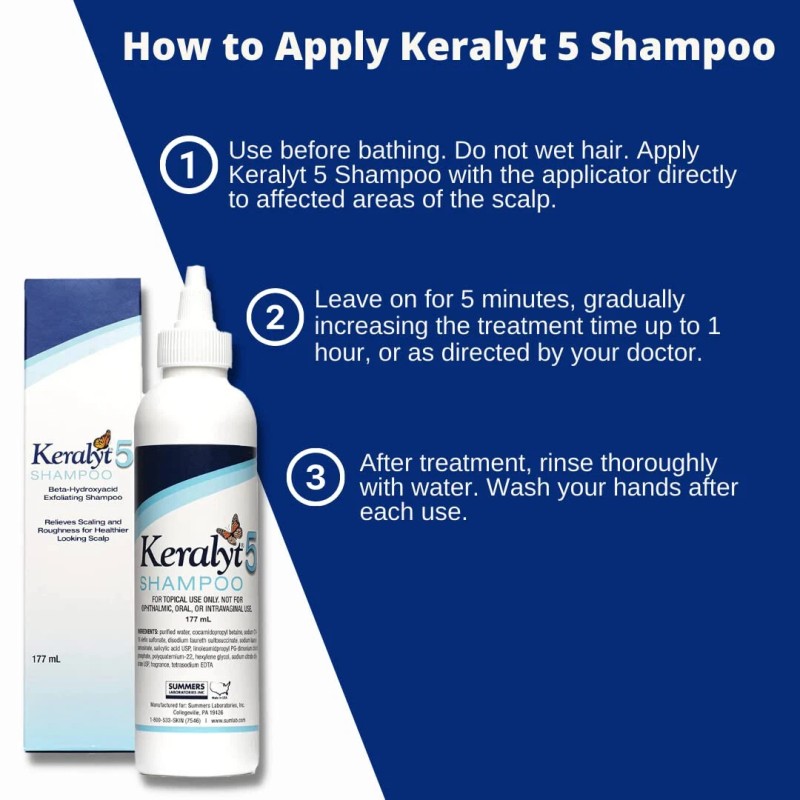 Keralyt 2 Pack! Karalyt 5 Shampoo, Exfoliating Shampoo for Dry,